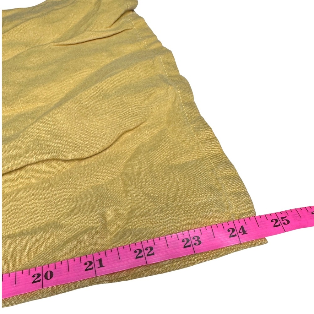 J. Jill Love Linen Mustard Yellow Wide Leg Cropped Pants Womens Small 100% Linen - Picture 6 of 7